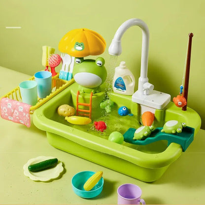 Electric Dishwasher & Sink Toy - Kids' Play Kitchen with Accessories
