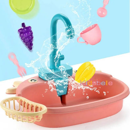 Electric Dishwasher Kids Kitchen Toy - Pretend Play Set