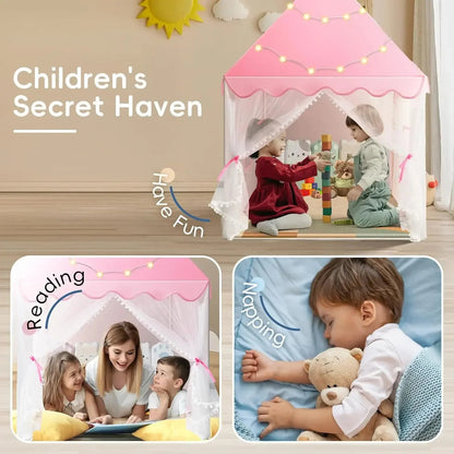 Princess Castle Teepee Playhouse – Foldable Indoor/Outdoor Kids Tent