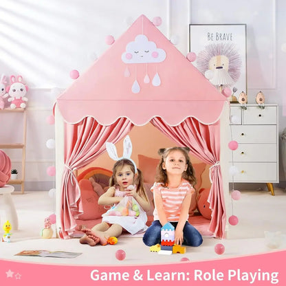 Princess Castle Teepee Playhouse – Foldable Indoor/Outdoor Kids Tent