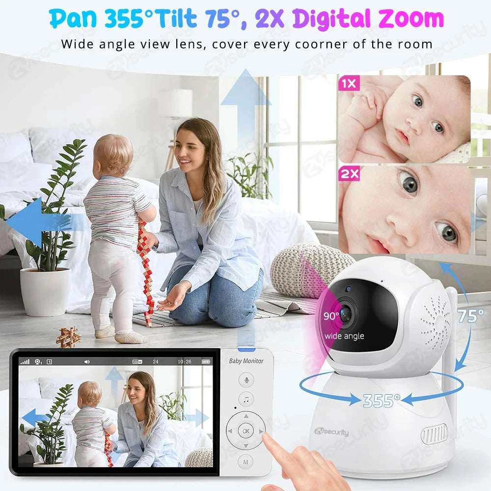 5" IPS PTZ Video Baby Monitor