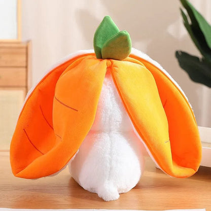 18/25cm Carrot Rabbit in Strawberry Bag, Soft Toy for Kids