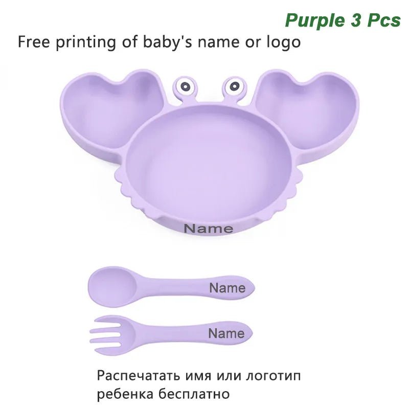 Personalized Baby Crab Plate Set with Suction Bowl