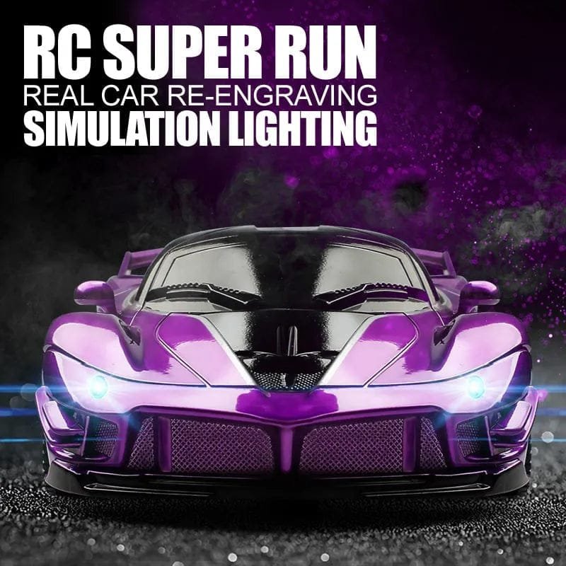 1/18 RC Sports Car with LED Light - 2.4G High-Speed Drift Toy