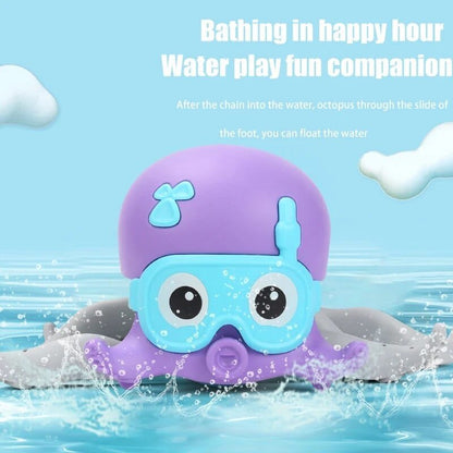 Octopus & Baby Shark Bath Toys with Zipper Play Feature