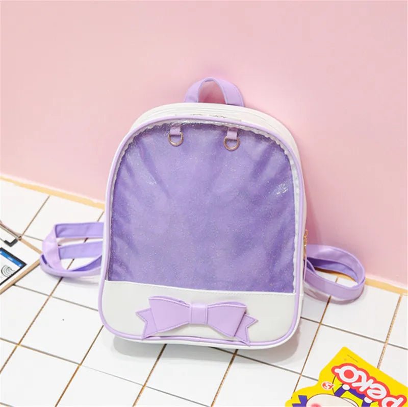 Clear Itabag with Bow-knot: Harajuku Backpack for Teens