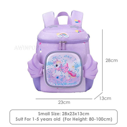 Pink Unicorn Backpack for Kids: Kawaii Kindergarten Schoolbag