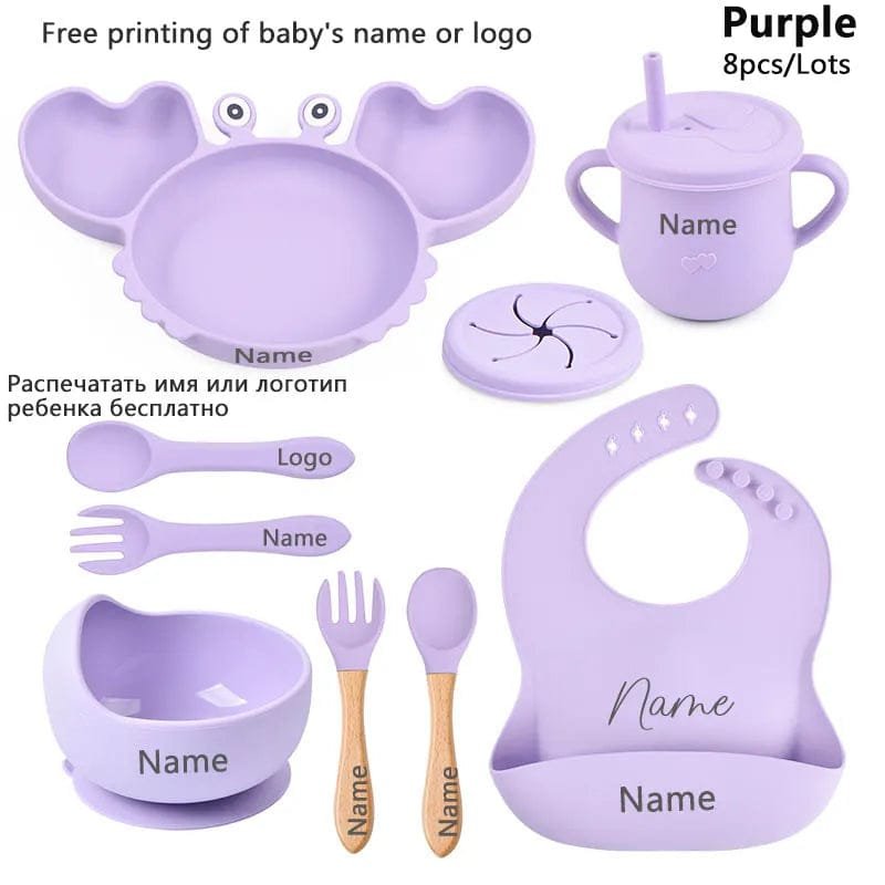 Personalized Baby Crab Plate Set with Suction Bowl