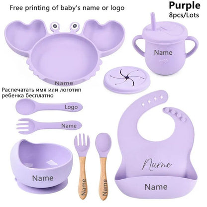 Personalized Baby Crab Plate Set with Suction Bowl