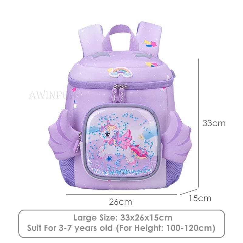 Pink Unicorn Backpack for Kids: Kawaii Kindergarten Schoolbag