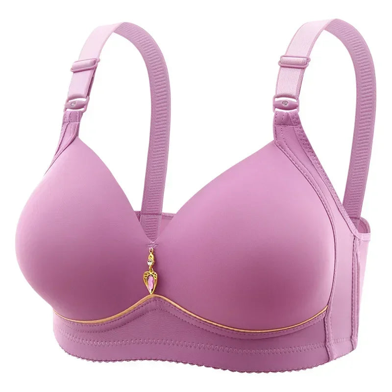 Wirefree Breathable Glossy Bra for Full-Figure Comfort
