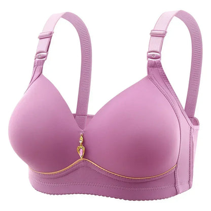 Wirefree Breathable Glossy Bra for Full-Figure Comfort