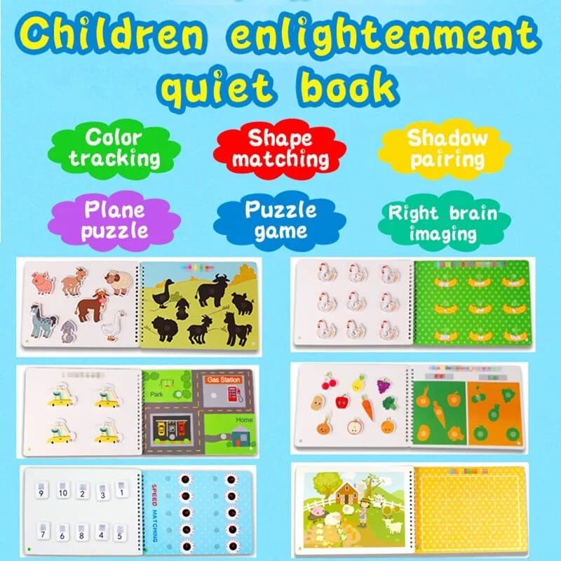 Quiet Busy Book: Montessori Activity Board for Early Baby &amp; Toddler Learning
