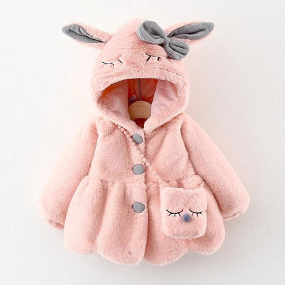 Rabbit Ears Jacket: Winter Hooded Coat for Toddlers