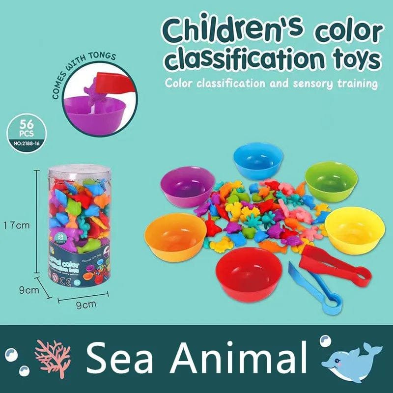 Rainbow Animal Matching Game: Montessori Sensory Toy