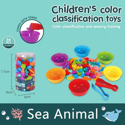 Rainbow Animal Matching Game: Montessori Sensory Toy