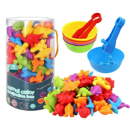 Rainbow Animal Matching Game: Montessori Sensory Toy