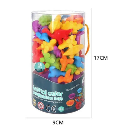 Rainbow Animal Matching Game: Montessori Sensory Toy