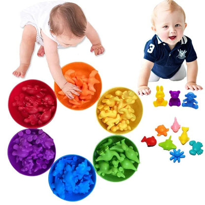 Rainbow Animal Matching Game: Montessori Sensory Toy