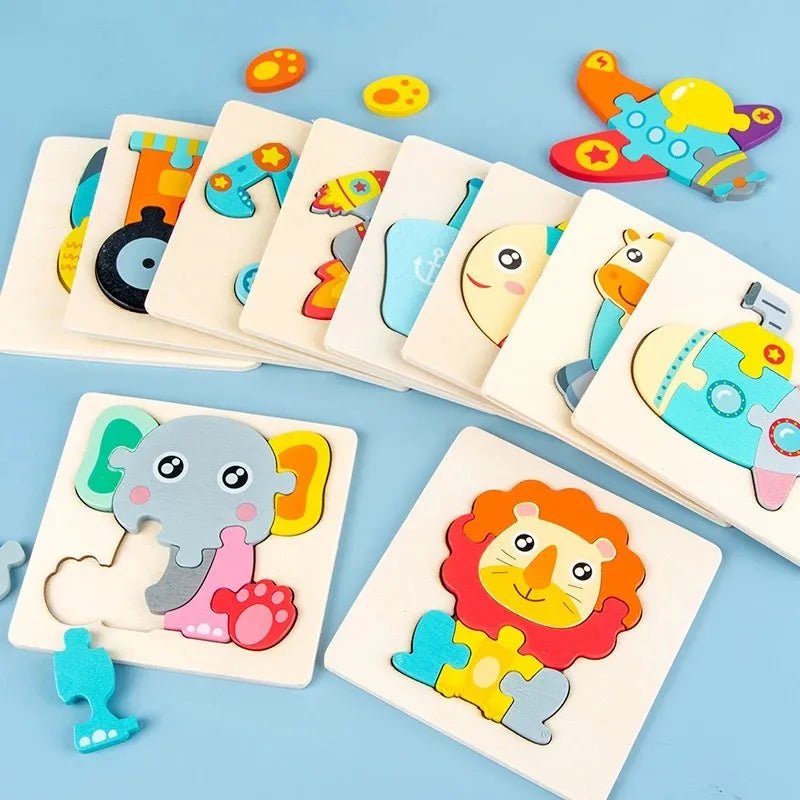 Colorful Animal Wooden Puzzle - Kids' Educational Jigsaw Toy