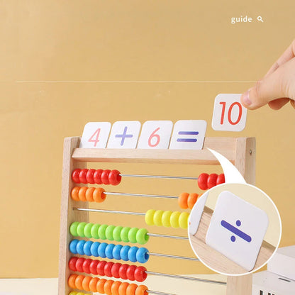 Montessori Wooden Abacus – Rainbow Counting Beads