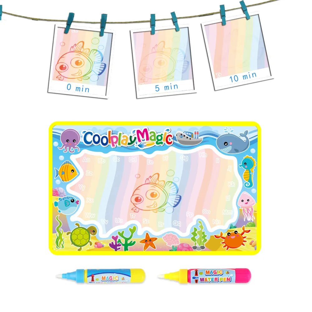 Coolplay Animal Water Drawing Mat: Rainbow Doodle & 2 Pens - Xmas Kid Gift
