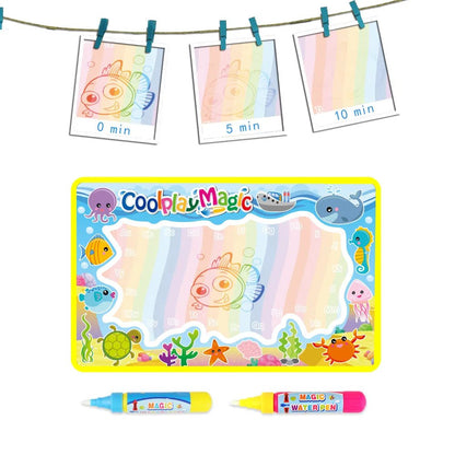 Coolplay Animal Water Drawing Mat: Rainbow Doodle & 2 Pens - Xmas Kid Gift