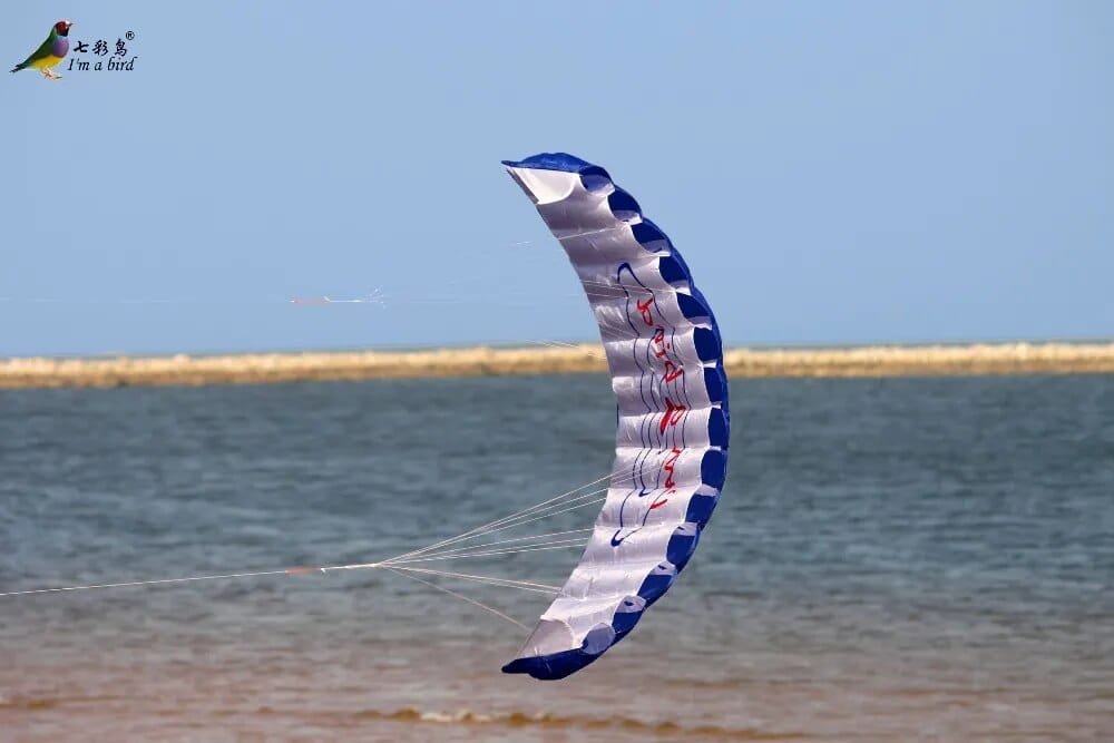 Rainbow Dual Line Stunt Parafoil Beach Kite - Outdoor Fun Sports for Beginners