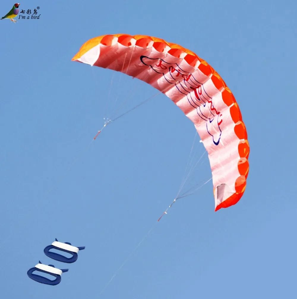 Rainbow Dual Line Stunt Parafoil Beach Kite - Outdoor Fun Sports for Beginners