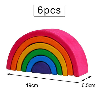 Kids Creative Rainbow Building Blocks Montessori Learning Toy