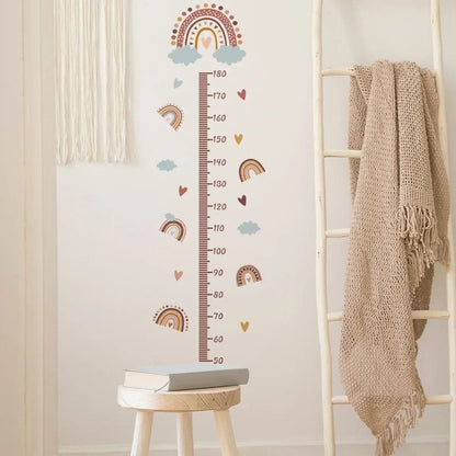 Pink Rainbow Kids Growth Chart - Wall Sticker Measure Art