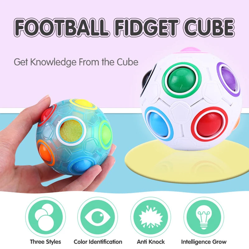 Rainbow Luminous Rainbow Ball Puzzle – 3D Fidget Football
