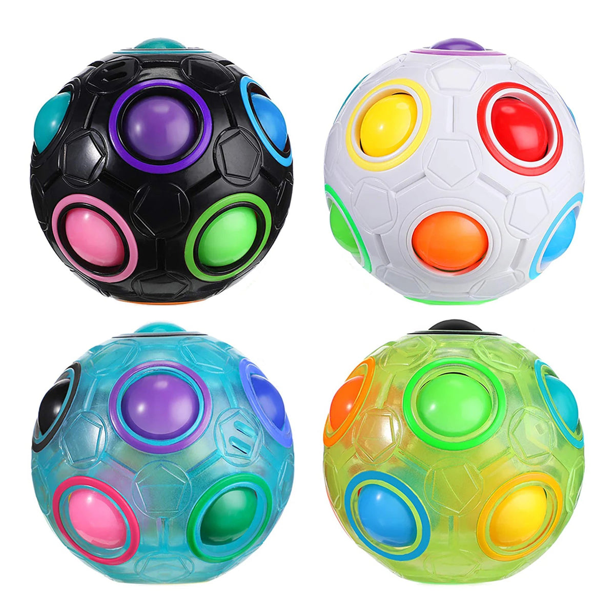 Rainbow Luminous Rainbow Ball Puzzle – 3D Fidget Football