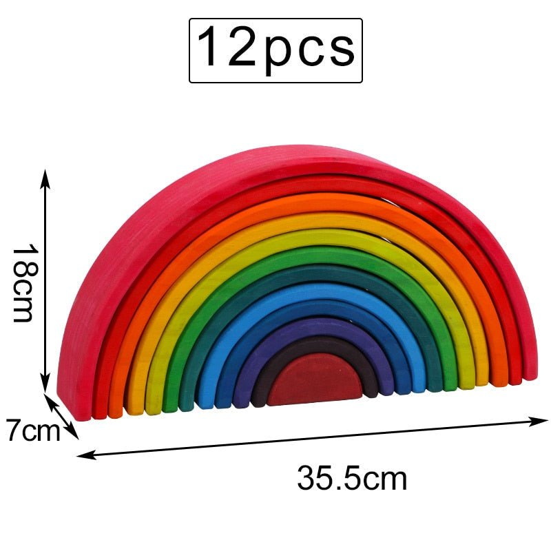 Kids Creative Rainbow Building Blocks Montessori Learning Toy