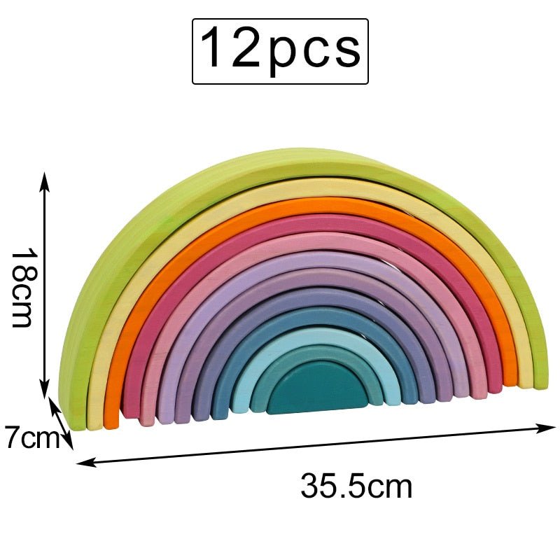 Kids Creative Rainbow Building Blocks Montessori Learning Toy