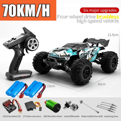 75KM/H 4x4 RC Monster Truck - LED, Brushless, 1/16 Scale