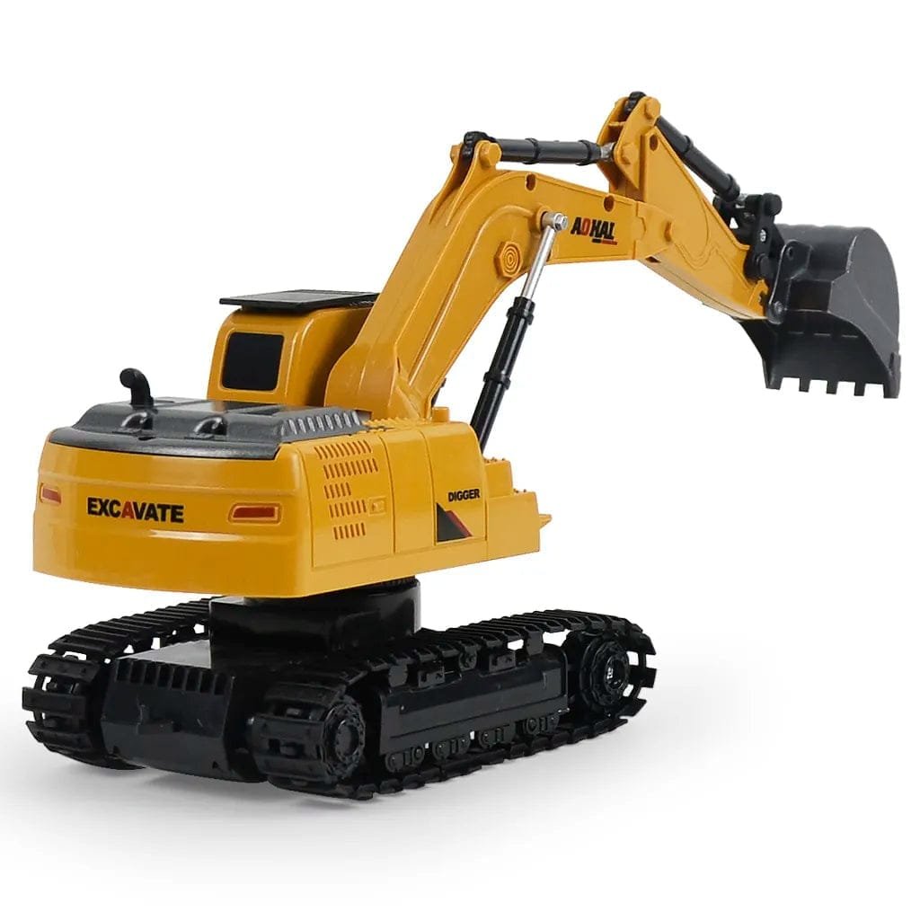 1/20 RC Excavator Bulldozer, 6CH, Light & Music, Kids Toy Truck