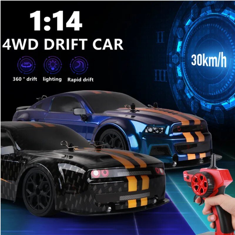 High-Speed 4WD RC Drift Car, 1:14 Scale, 30KM/H, 2.4G Remote