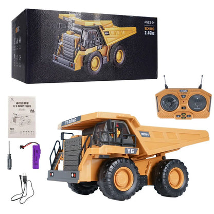 1:20 RC Excavator & Dumper, 2.4G Remote Control Truck for Kids