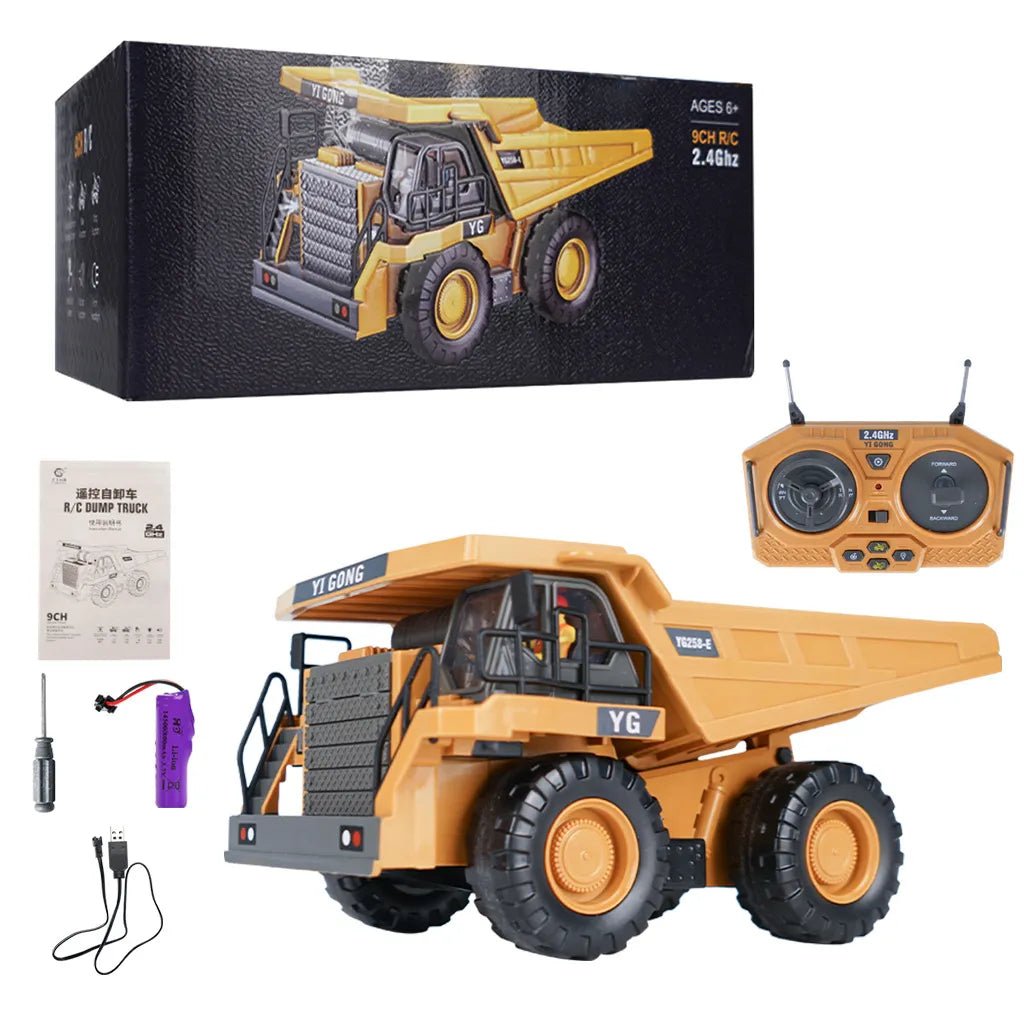 1:20 RC Excavator & Dumper, 2.4G Remote Control Truck for Kids