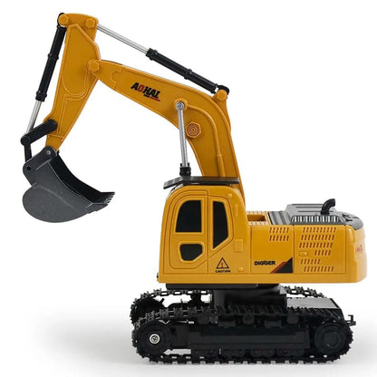 1/20 RC Excavator Bulldozer, 6CH, Light & Music, Kids Toy Truck