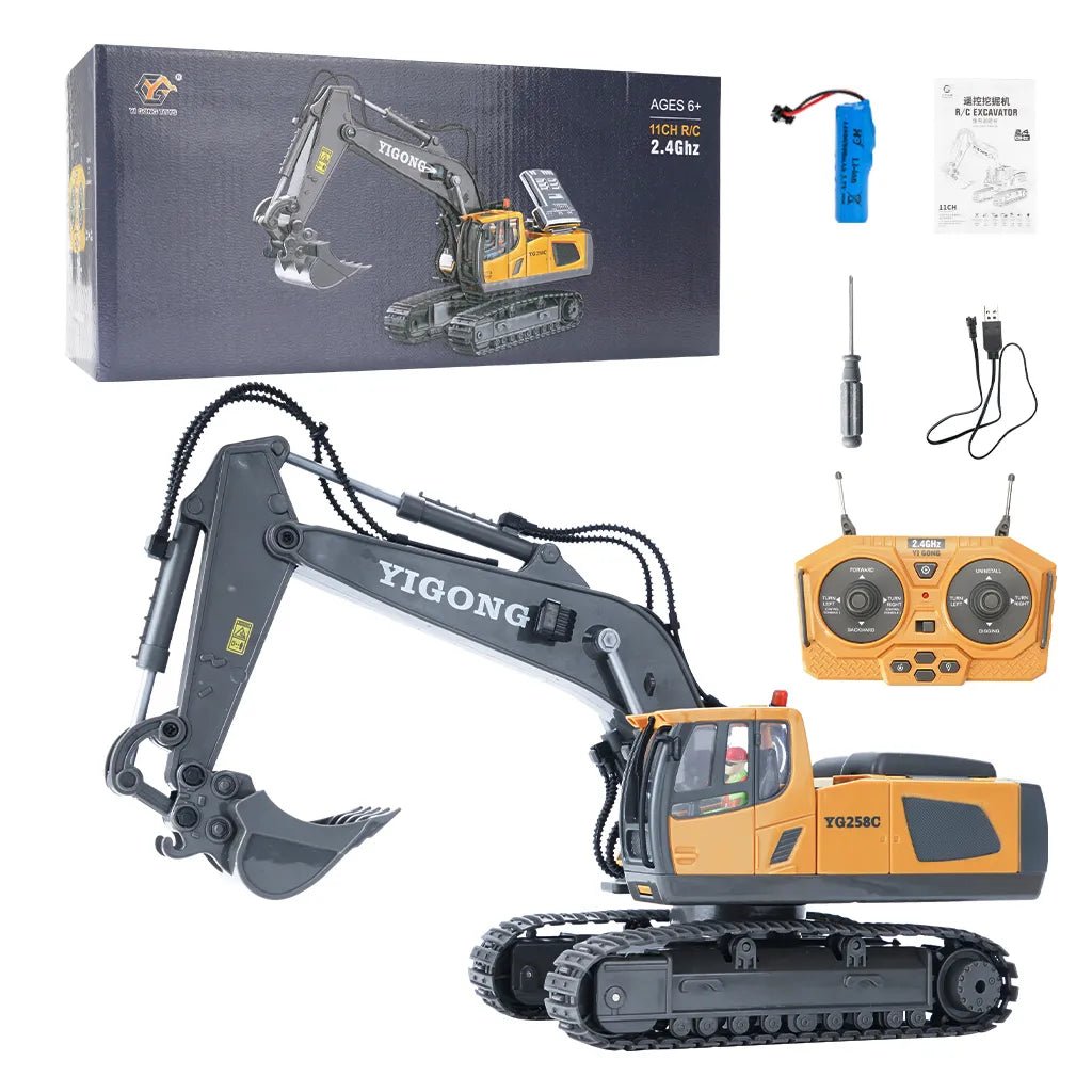 1:20 RC Excavator & Dumper, 2.4G Remote Control Truck for Kids