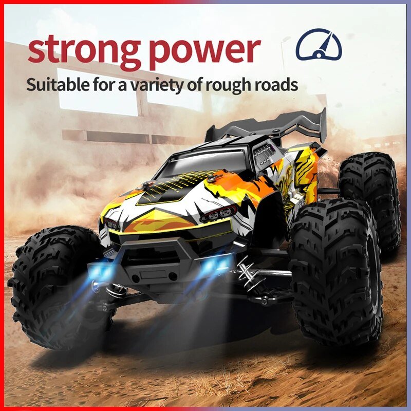 75KM/H 4x4 RC Monster Truck - LED, Brushless, 1/16 Scale