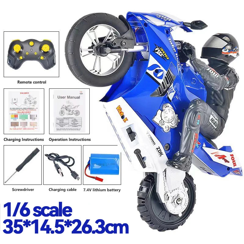 High-Speed 1:10 RC Racing Motorcycle for Kids