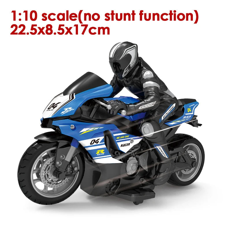 High-Speed 1:10 RC Racing Motorcycle for Kids
