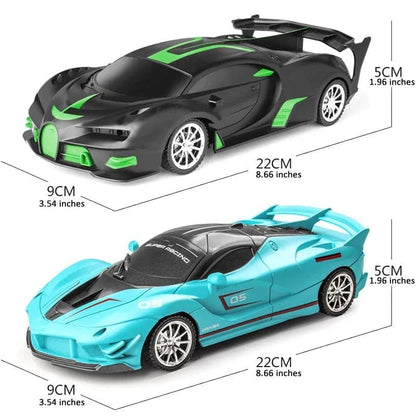 1/18 RC Sports Car with LED Light - 2.4G High-Speed Drift Toy