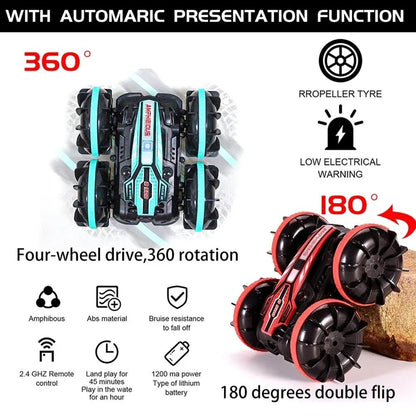 Amphibious RC Stunt Car - Double-Sided Flip, Drift Vehicle