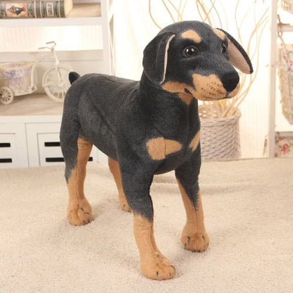 Realistic Standing Black Dog Plush - Stuffed Animal Prop