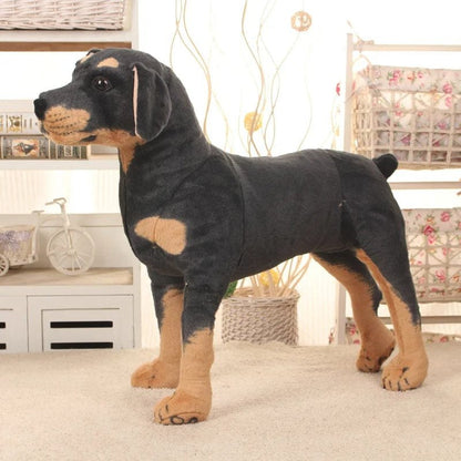 Realistic Standing Black Dog Plush - Stuffed Animal Prop