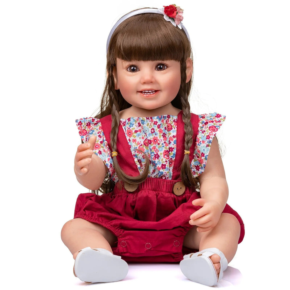 55CM Soft Silicone Reborn Doll - Cammi Smile, Hand-Painted, 3D Doll